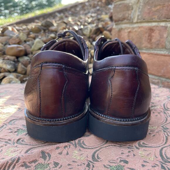 Neil M Mens Oxford Dress Shoes 11.5D Brown Pebbled Leather Lace Up NM402023 USA